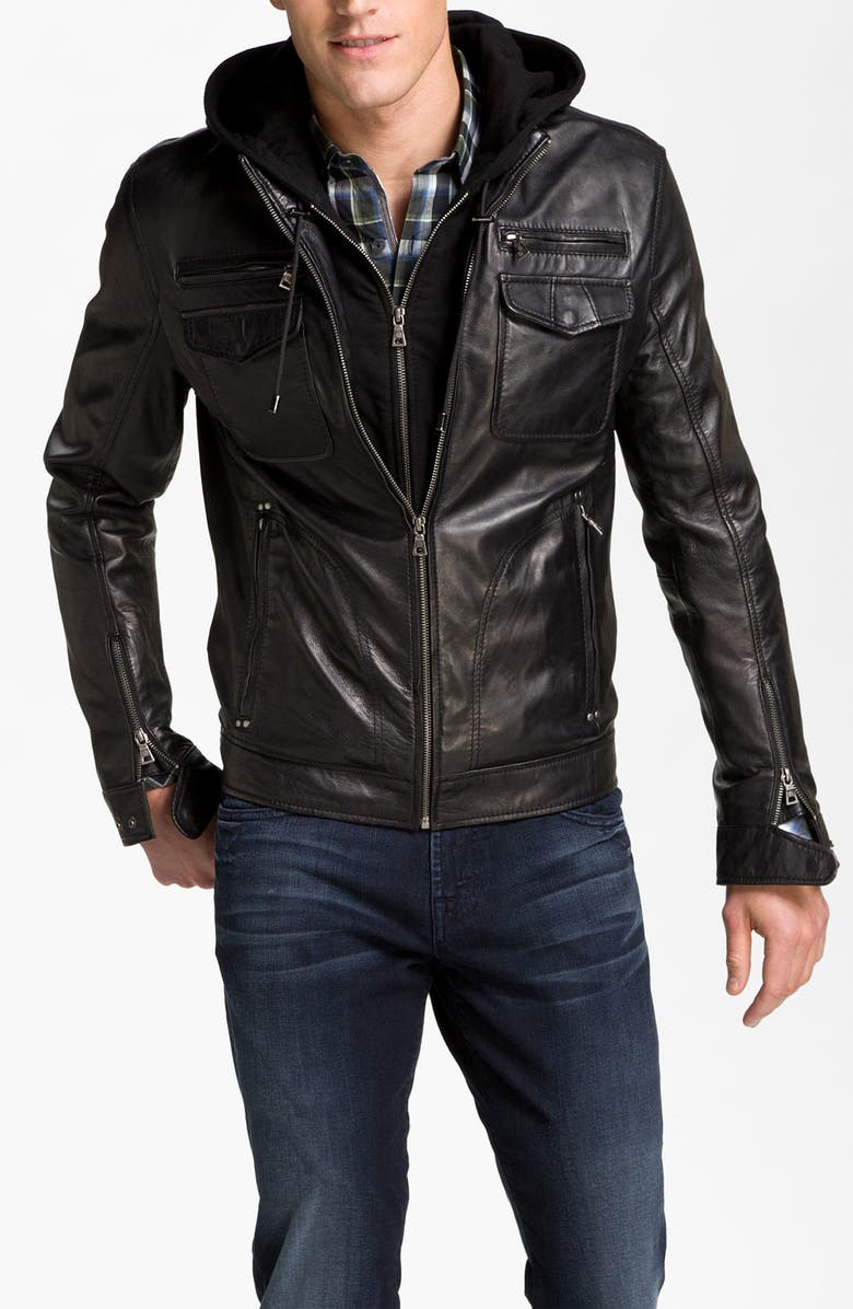 7 Diamonds 'Manila' Trim Fit Leather Jacket | Nordstrom