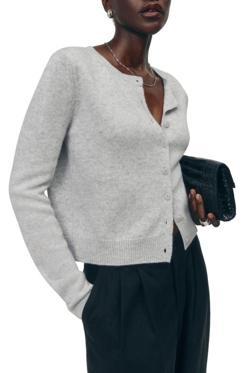 Shop Reformation Clara Cashmere & Wool Crew Cardigan In Light Grey