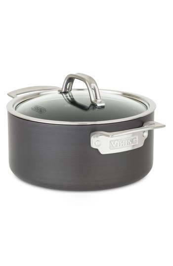 Viking 4-quart Hard Anodized Nonstick Soup Pot With Lid In Dark Grey