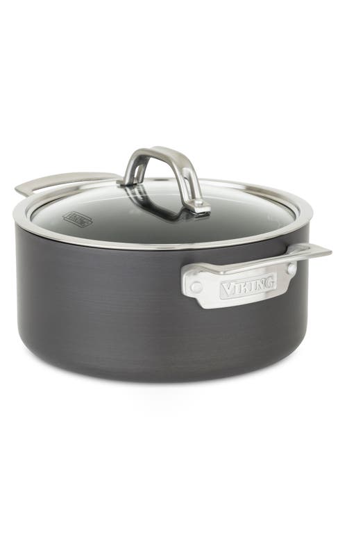 Viking 4-Quart Hard Anodized Nonstick Soup Pot with Lid in Dark Grey