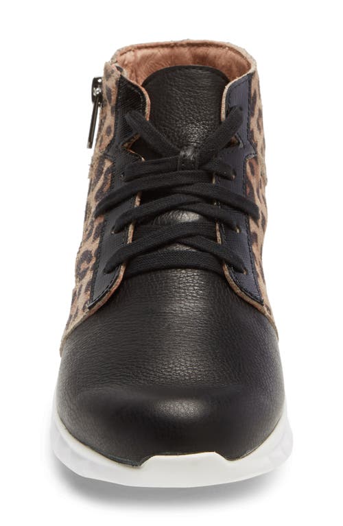 Naot Polaris High Top Sneaker In Soft Black/cheetah Print