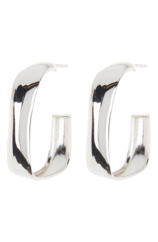 Argento Vivo Sterling Silver Square Hoop Earrings In Metallic
