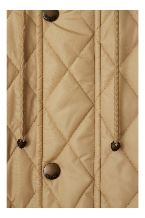 Burberry Water Repellent Quilted Nylon Parka In Flax