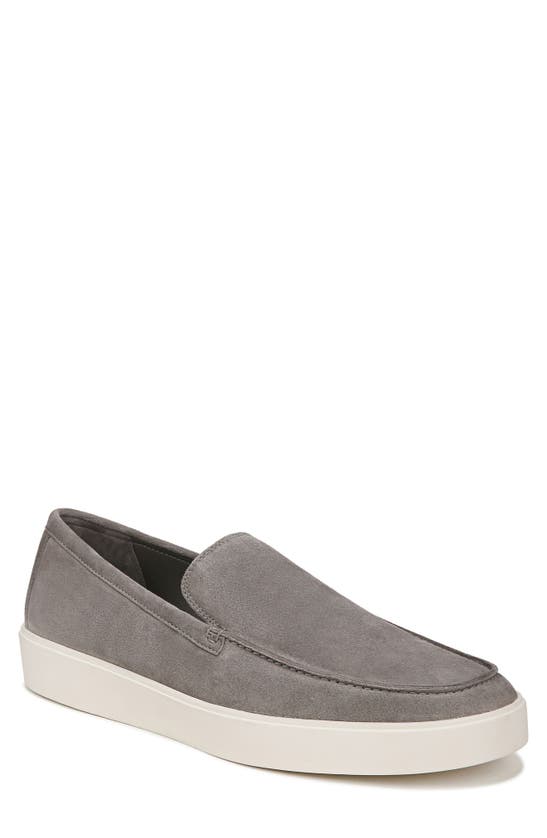Vince Toren Mens Leather Slip On Loafers In Smokegrey