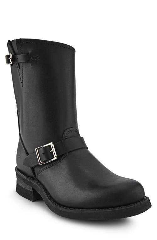 Frye Engineer Biker Boot Black - Greasy Leather at Nordstrom,