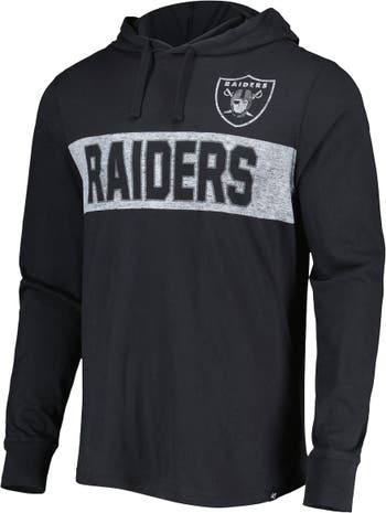 Men's '47 Black Las Vegas Raiders Brand Wide Out Franklin Long Sleeve T-Shirt Size: Small