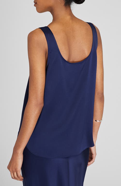 Shop Club Monaco Silk Charmeuse Tank In 410 - Navy/bleu Marine