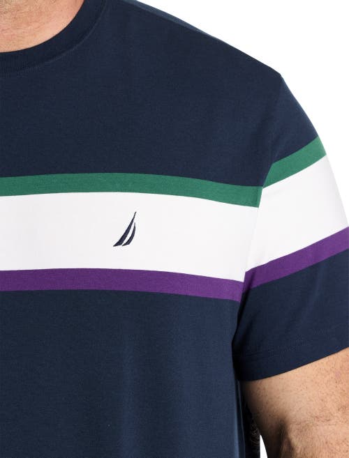 Shop Nautica Striped T-shirt In Green Leaf