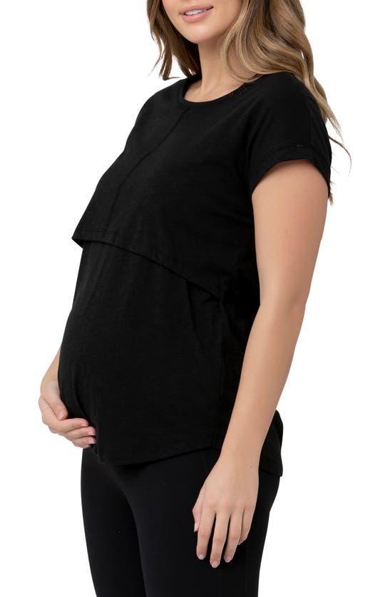 Shop Ripe Maternity Richie Nursing Shirt In Black