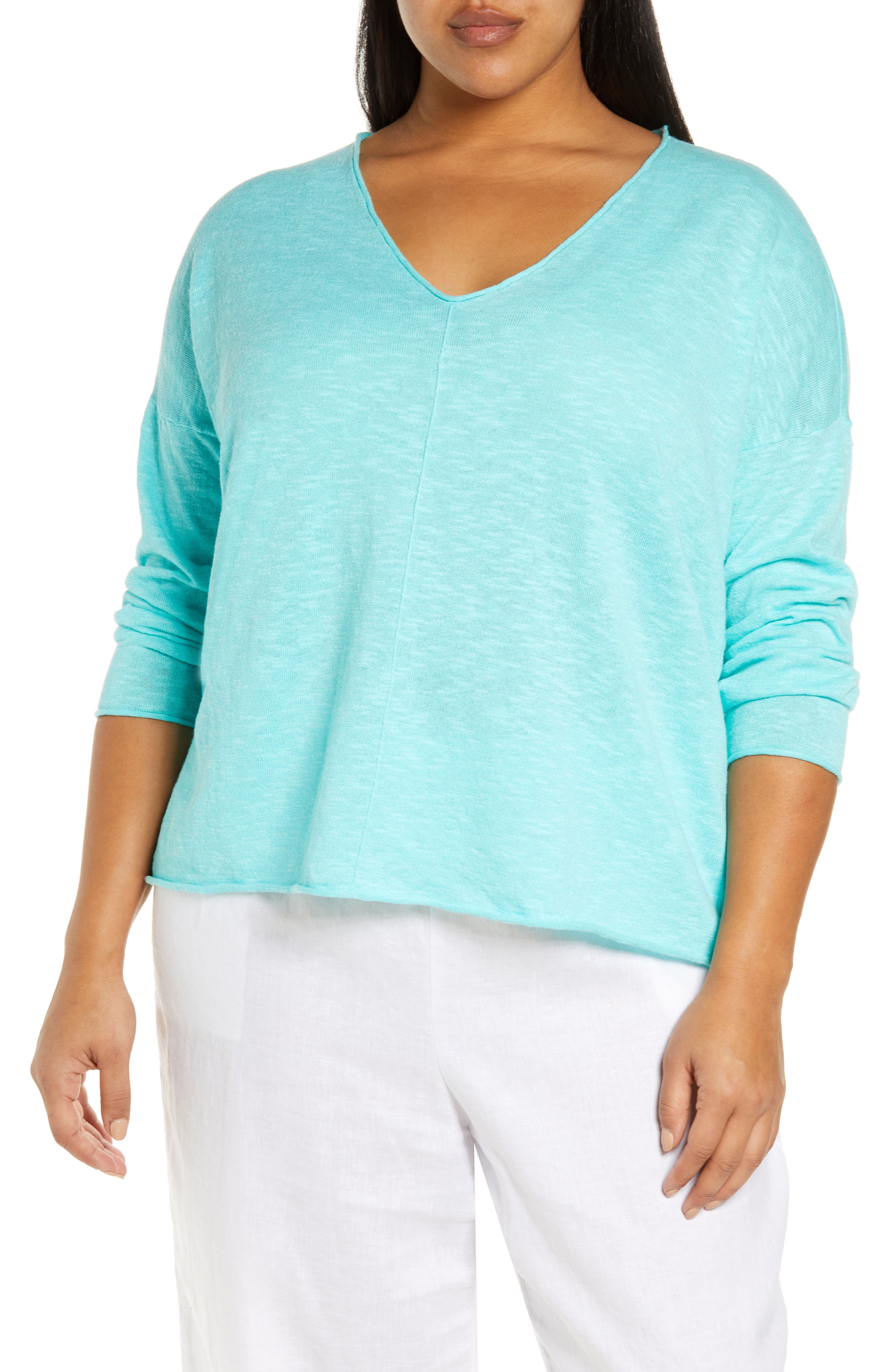 Eileen Fisher V-Neck Organic Linen 