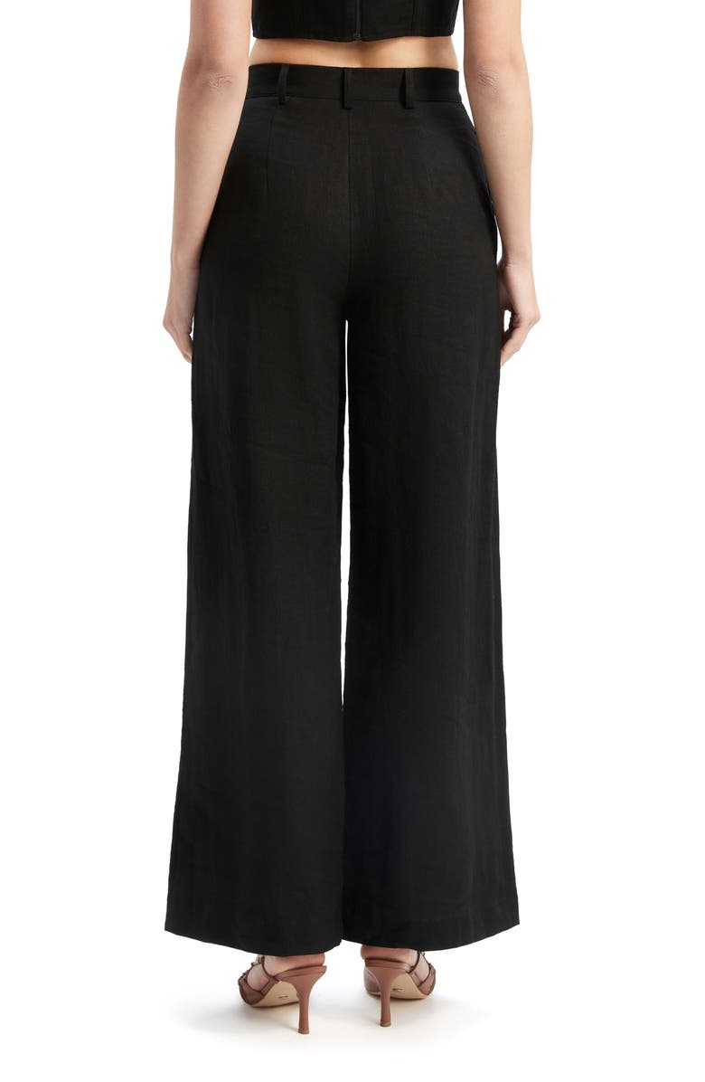 Bardot Enya High Waist Wide Leg Linen Pants | Nordstrom