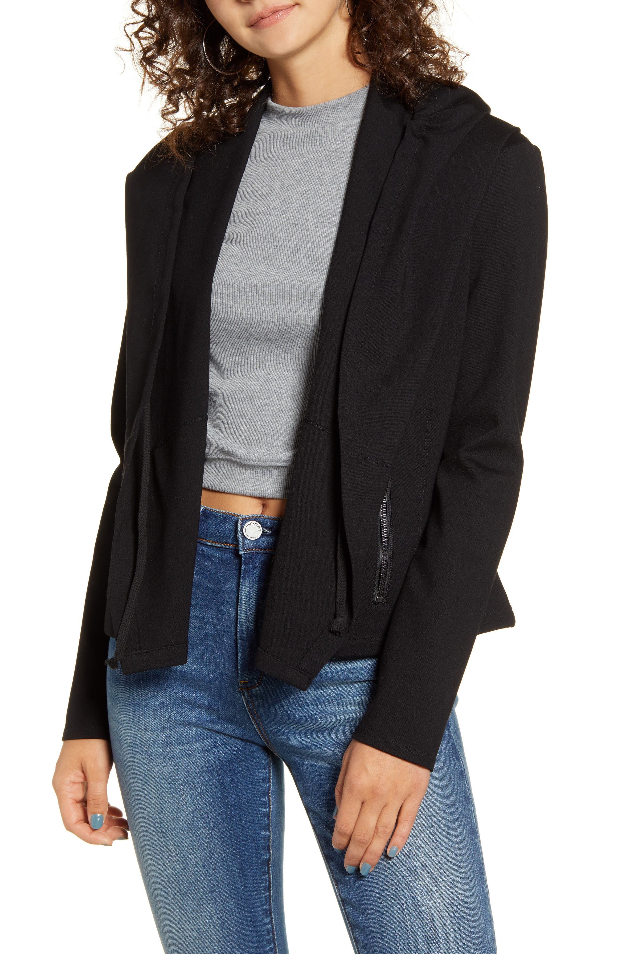 BLANKNYC Open Front Hooded Jacket Nordstrom