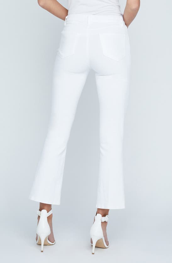 Shop L Agence Mira Crop Micro Bootcut Jeans In Blanc