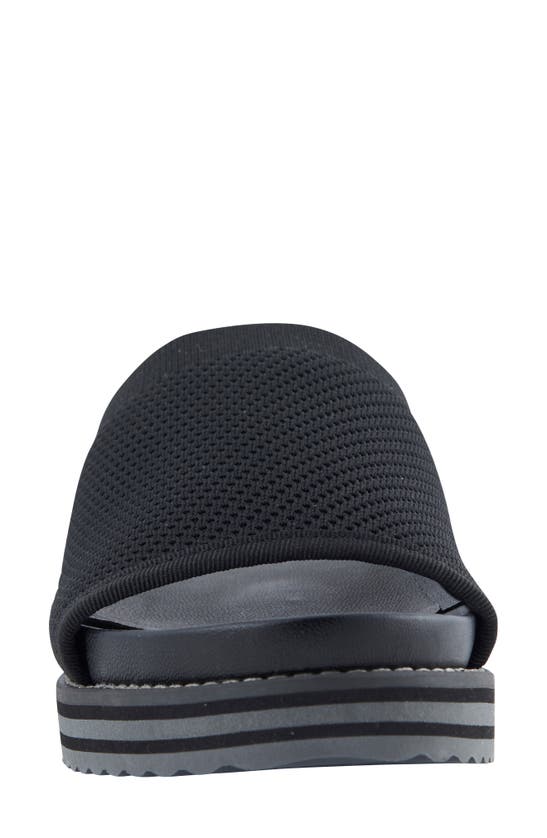 David Tate Aline Knit Wedge Slide Sandal In Black
