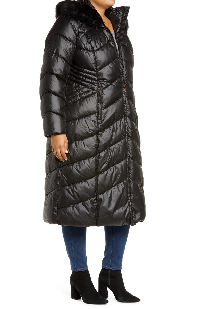Gallery Long Quilted Parka with Faux Fur Trim, Alternate, color, 