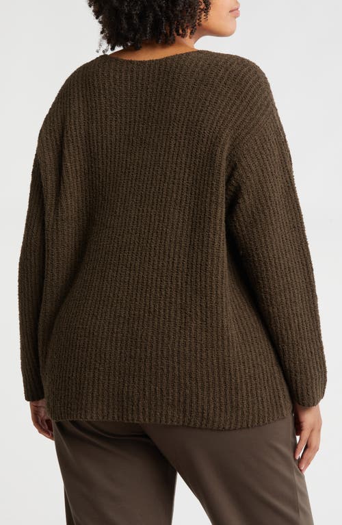 Shop Eileen Fisher V-neck Organic Cotton & Cashmere Blend Sweater In Wren