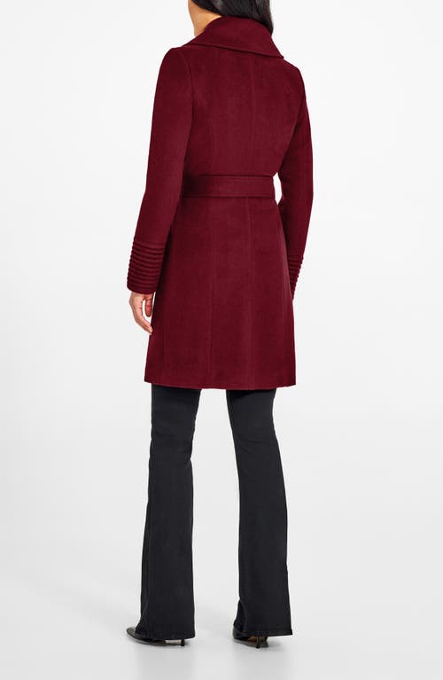 Sentaler Alpaca & Wool Wrap Coat In Garnet Red