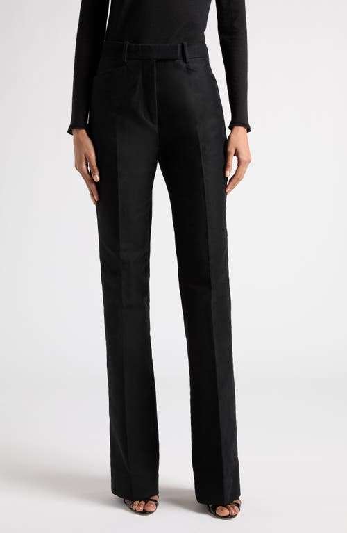 Shop Tom Ford Cotton Moleskin Flare Leg Pants In Black