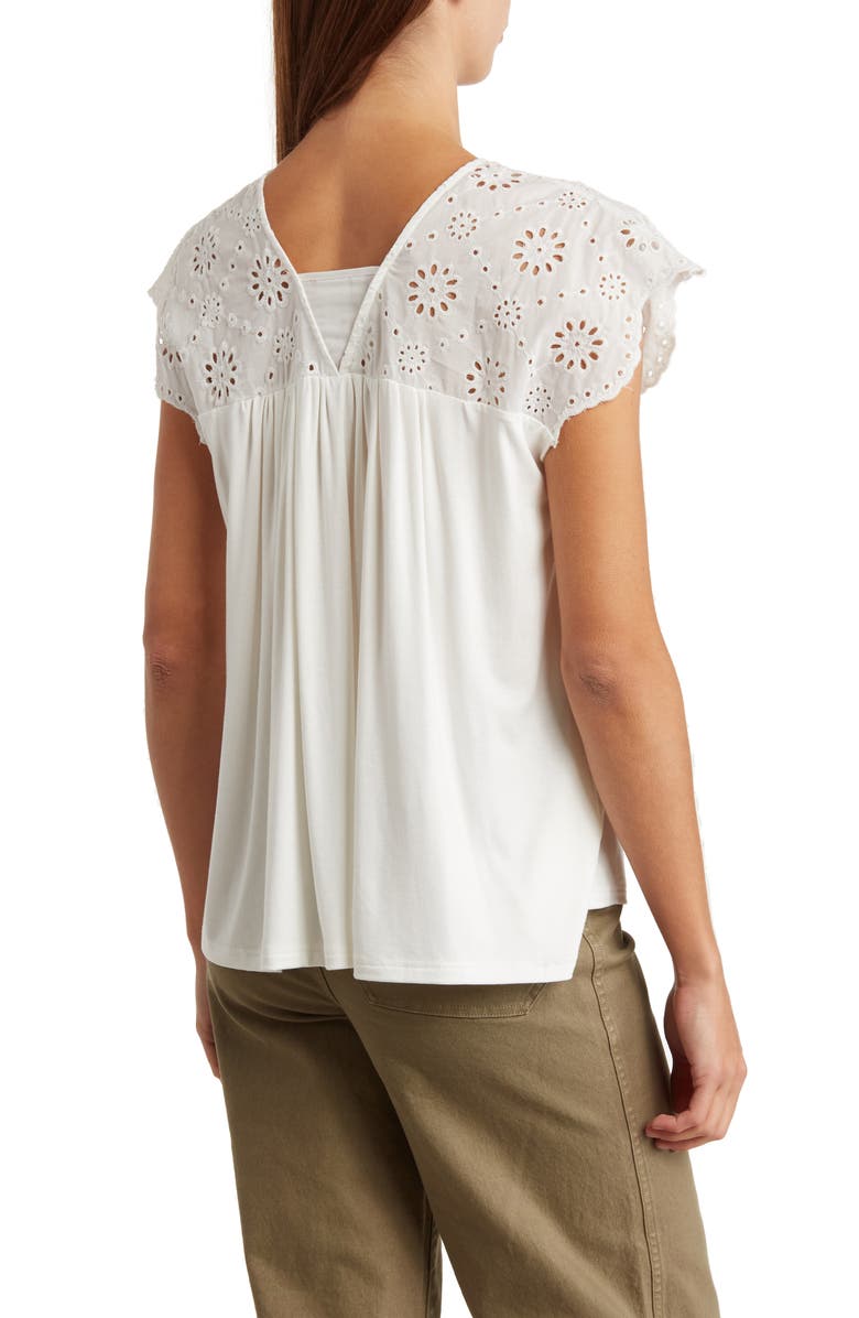 Forgotten Grace Eyelet Cap Sleeve Blouse | Nordstromrack