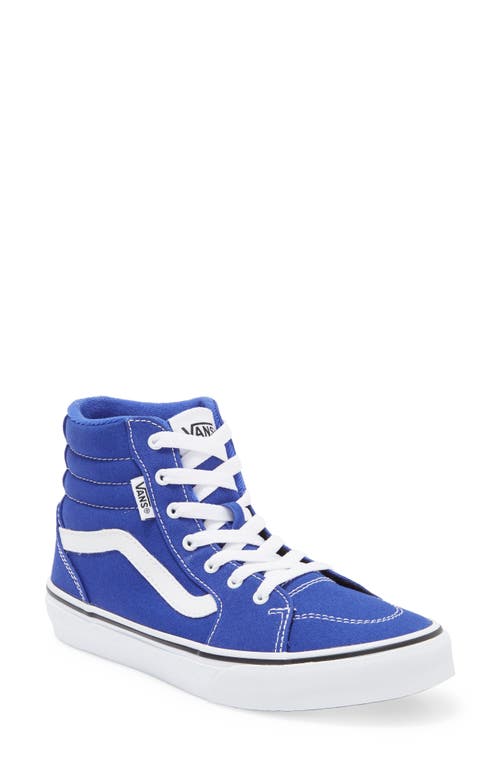 Shop Vans Kids' Filmore High Top Sneaker In Canvas Royal Blue/white
