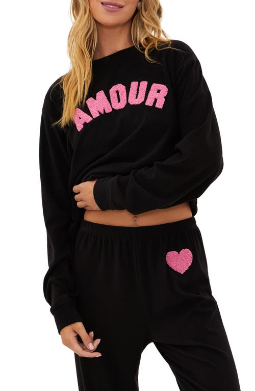 Beach Riot Cassia Amour Graphic Sweatshirt in Black at Nordstrom, Size Medium