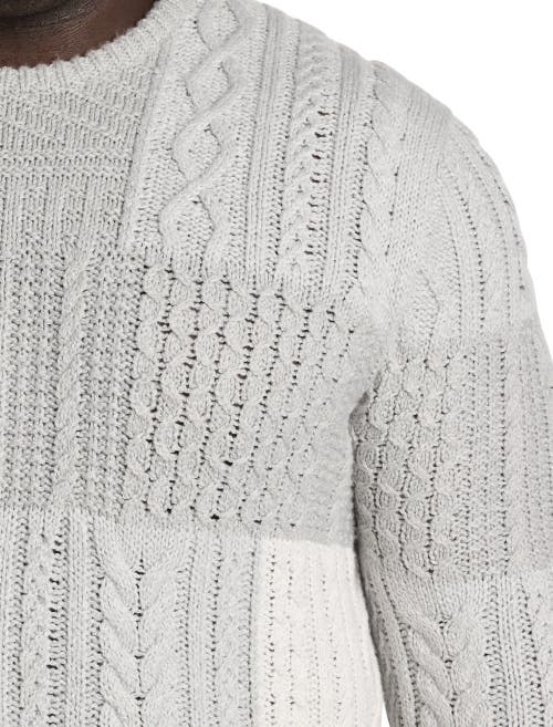 Oak Hill Premium By Dxl Patchwork Crewneck Sweater In Grey