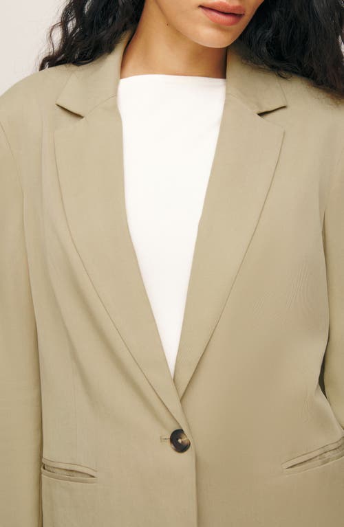 Shop Reformation Classic Relaxed Notch Lapel Blazer In Light Khaki