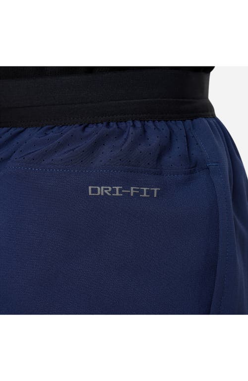 Shop Nike Kids' Multi Tech Dri-fit Training Shorts In Midnight Navy/black