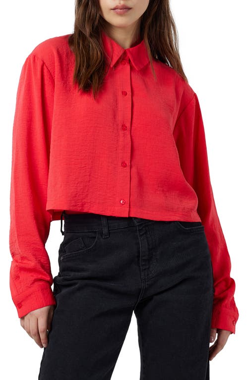 Kara Crop Button-Up Shirt in Bittersweet