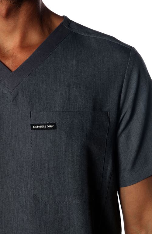 Members Only Manchester 3-pocket Scrub Top In Graphite