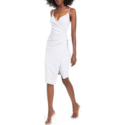 4Si3Nna Aerin Sleeveless Faux Wrap Dress, Blue