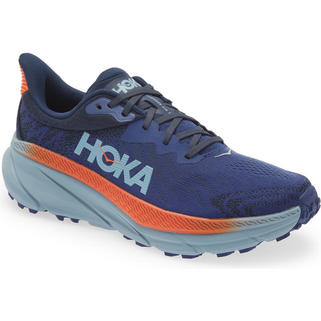 Hoka Challenger 7 Running Shoe In Outer Space/dark Citron