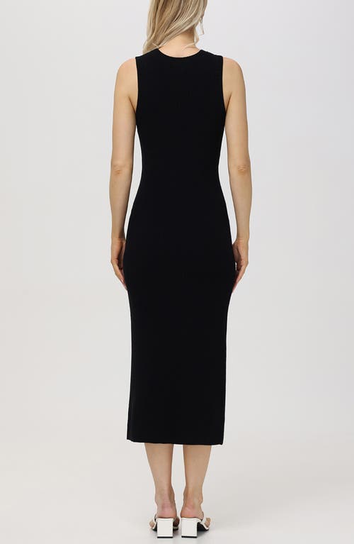Shop 525 Emma Sleeveless Knit Midi Dress In Black