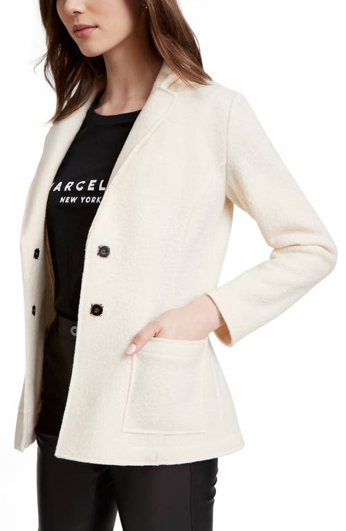 Shop Marcella Cassia Fleece Wool Blazer In Off White