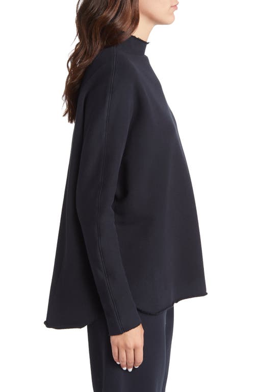 Shop Frank & Eileen Effie Funnel Neck Capelet Sweatshirt In British Royal Navy