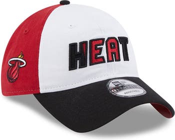 Men's New Era White/Black Miami Heat Back Half 9TWENTY Adjustable Hat