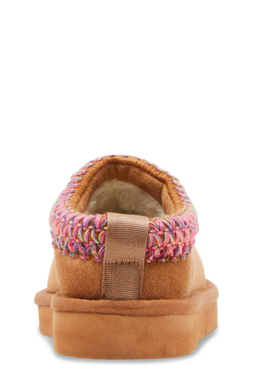 Steve Madden Kids'jordy Faux Shearling Lined Slipper In Cognac