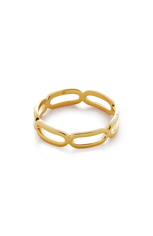 Monica Vinader Paper Clip Stacking Ring In 18ct Gold Vermeil/silver