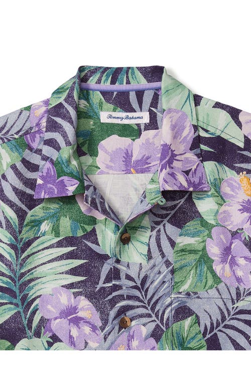 Shop Tommy Bahama Frida's Garden Hibiscus Print Silk Camp Shirt In Coastline