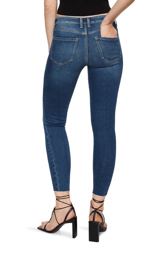 Shop Mango Crop Skinny Jeans In Dark Blue