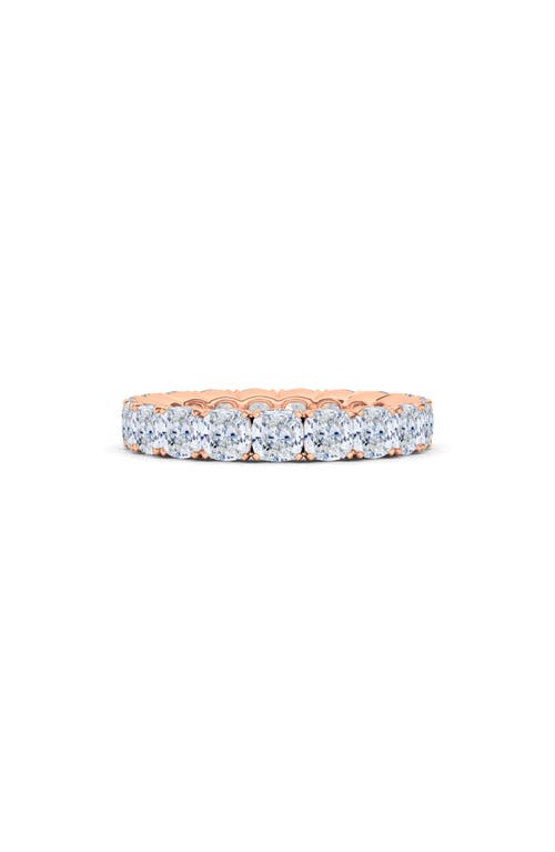 Hautecarat Cushion Cut Lab Created Diamond Eternity Ring In Rose Gold