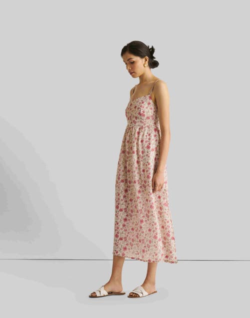 Reistor Strappy Gathered Midi Dress In Petal Fusion