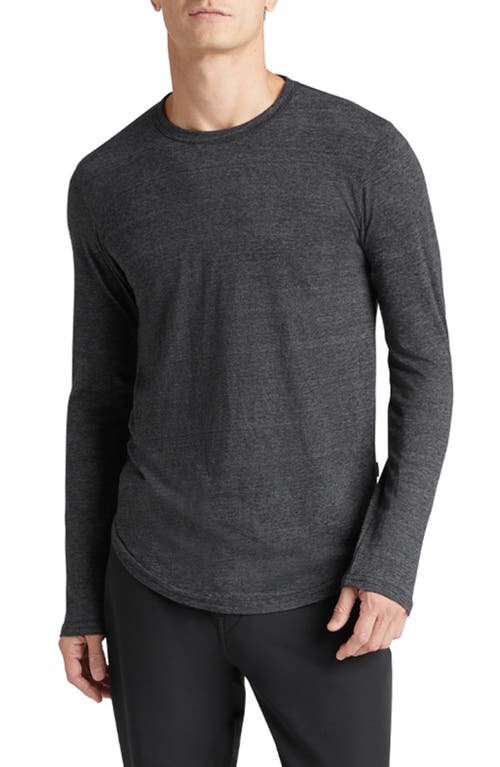 Goodlife Scallop Crewneck Long Sleeve T-Shirt in Black 