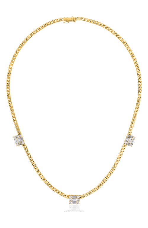 Triple Clarity Link Necklace in 18K Yellow Gold