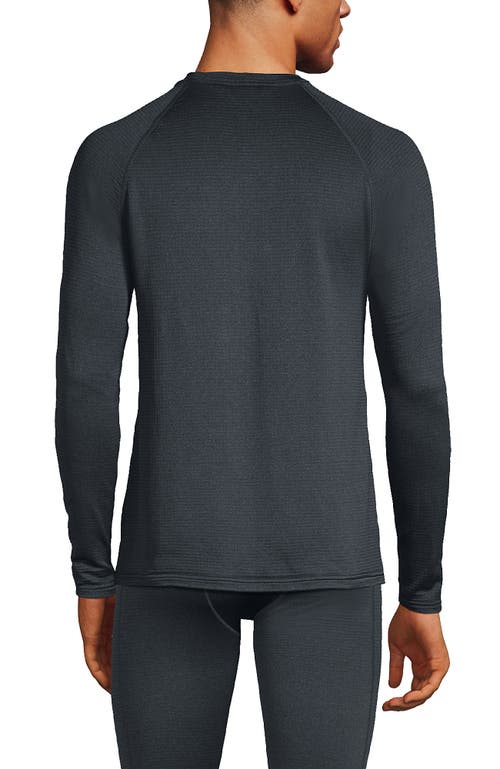 Shop Lands' End Long Sleeve Crew Neck Expedition Thermaskin Long Underwear Top In Steel Gray