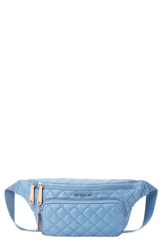 Shop Mz Wallace Metro Quilted Nylon Sling Bag In Medium Blue