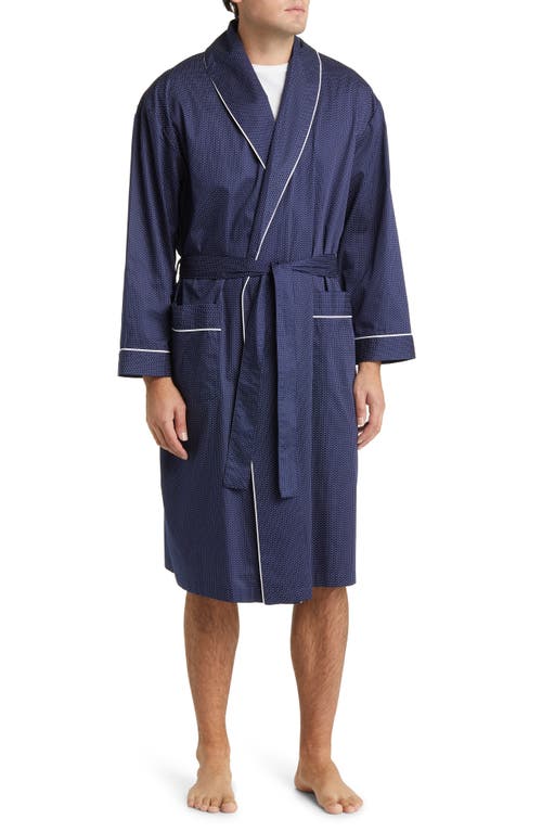 Majestic International Southport Shawl Collar Robe in Navy Dot at Nordstrom, Size Large