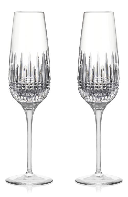 Waterford Lismore Diamond Essence Set of 2 Crystal Champagne Flutes in Clear at Nordstrom, Size One Size Oz