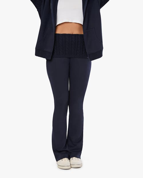 Weworewhat Cable Knit Roll Over Pant In Navy