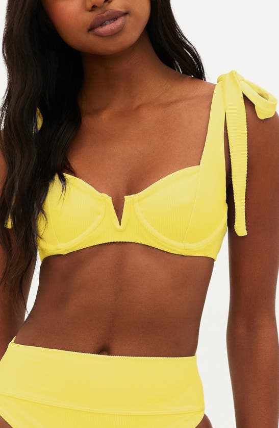 Shop Beach Riot Blair Underwire Bikini Top In Lemon Yellow